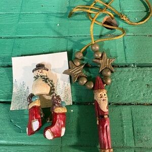 Festive Holiday Necklace, earrings, and snowman pin